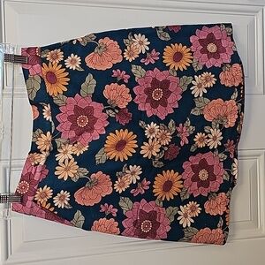 Cotton, Skirt, Casual, Summer, Flower, Mini, Vacation, Earthy, Girly, Nwt